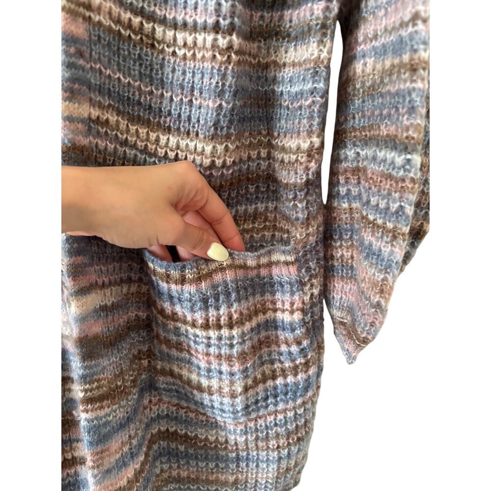 American Eagle Outfitters Front Cardigan Multicolor Waffle Knit Pocket Sweater - Picture 10 of 12